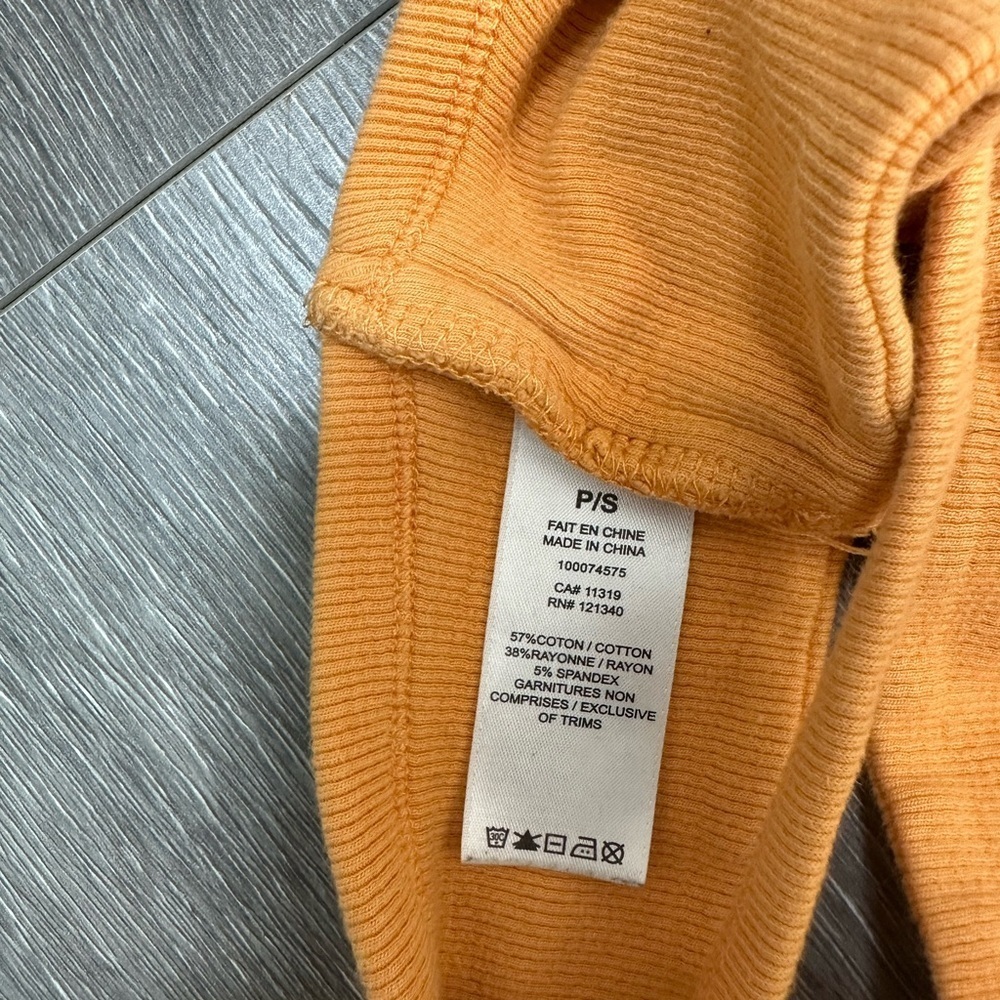 Garage Ribbed Ruched Bralette Tank Top Small Orange - Picture 3 of 3